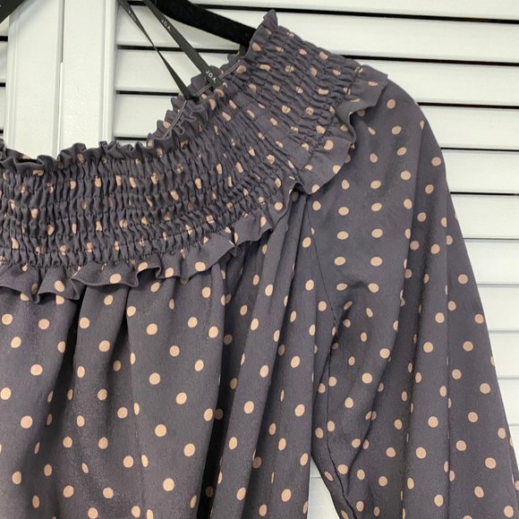 J.O.A. Polka Dot Off-the-Shoulder Midi Dress - Picture 4 of 8